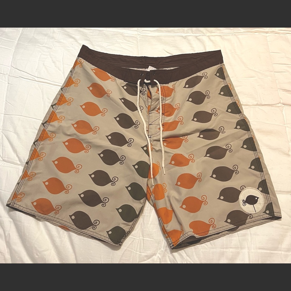 Unique Rare fish vintage boardshorts Cheerio Ando, Ando and Friends board shorts